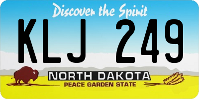 ND license plate KLJ249