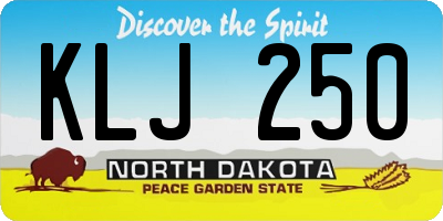 ND license plate KLJ250