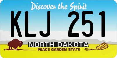 ND license plate KLJ251
