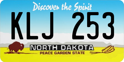 ND license plate KLJ253