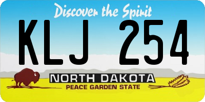 ND license plate KLJ254
