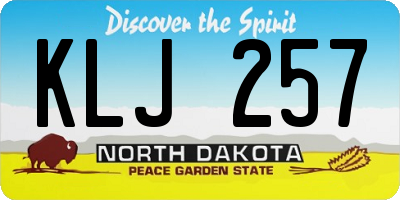 ND license plate KLJ257