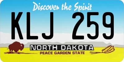 ND license plate KLJ259