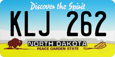 ND license plate KLJ262