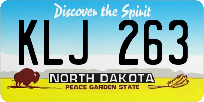 ND license plate KLJ263