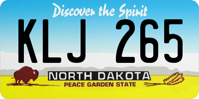 ND license plate KLJ265