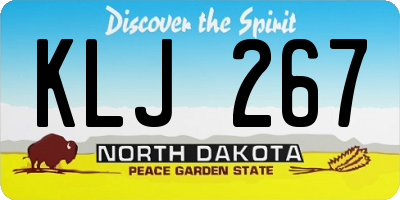 ND license plate KLJ267