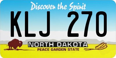 ND license plate KLJ270