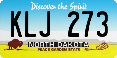 ND license plate KLJ273