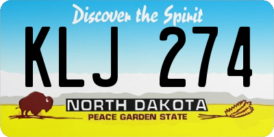 ND license plate KLJ274