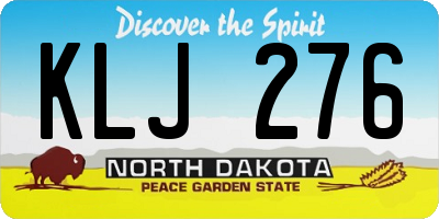 ND license plate KLJ276
