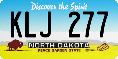 ND license plate KLJ277