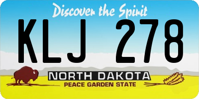 ND license plate KLJ278