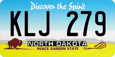 ND license plate KLJ279