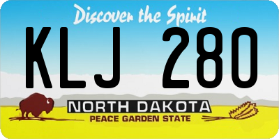 ND license plate KLJ280