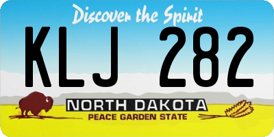 ND license plate KLJ282