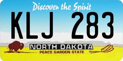 ND license plate KLJ283
