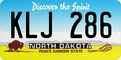 ND license plate KLJ286