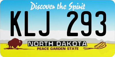 ND license plate KLJ293