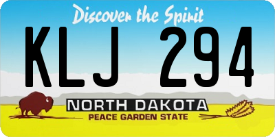ND license plate KLJ294