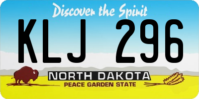 ND license plate KLJ296