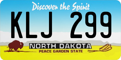 ND license plate KLJ299