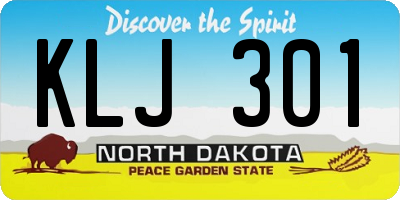 ND license plate KLJ301
