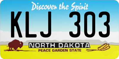 ND license plate KLJ303