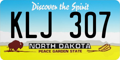ND license plate KLJ307