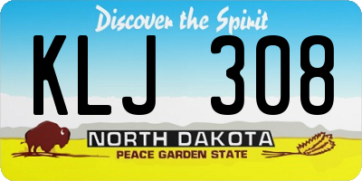 ND license plate KLJ308