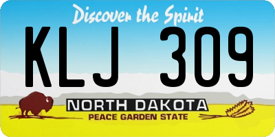 ND license plate KLJ309