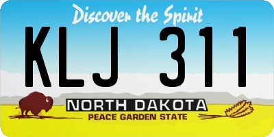 ND license plate KLJ311