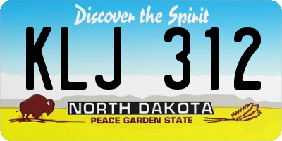 ND license plate KLJ312