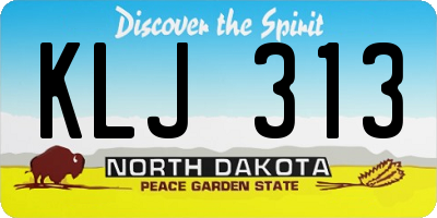 ND license plate KLJ313