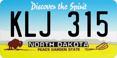 ND license plate KLJ315