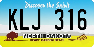 ND license plate KLJ316