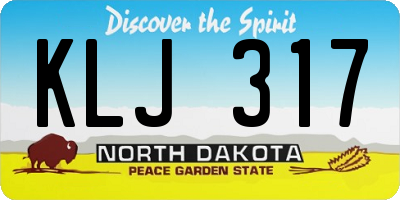 ND license plate KLJ317