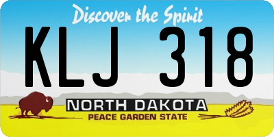 ND license plate KLJ318