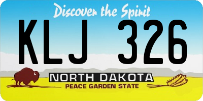 ND license plate KLJ326