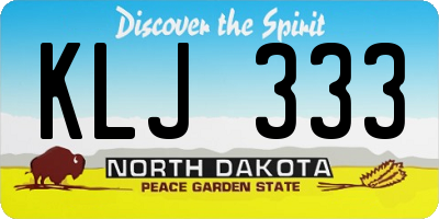 ND license plate KLJ333