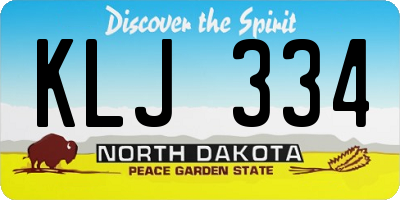 ND license plate KLJ334