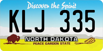 ND license plate KLJ335