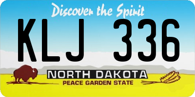 ND license plate KLJ336