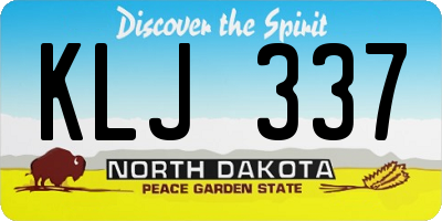 ND license plate KLJ337