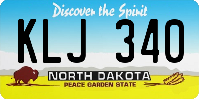 ND license plate KLJ340