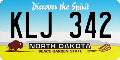 ND license plate KLJ342