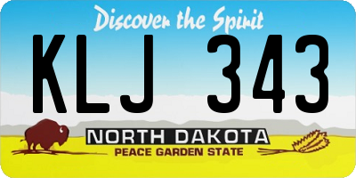 ND license plate KLJ343