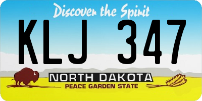 ND license plate KLJ347