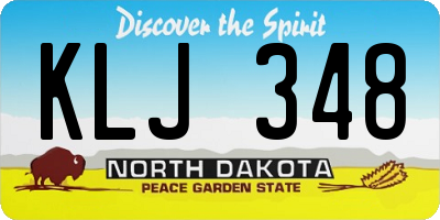 ND license plate KLJ348