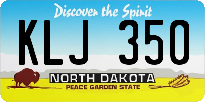 ND license plate KLJ350